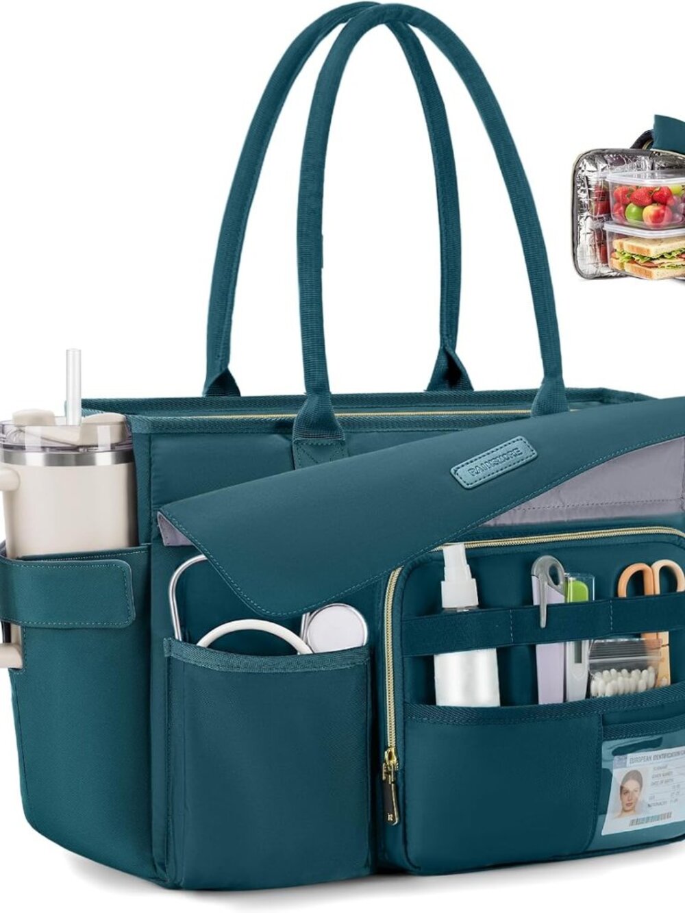 Nurse Bag with Insulated Lunch Compartment, Laptop Work Bag Women